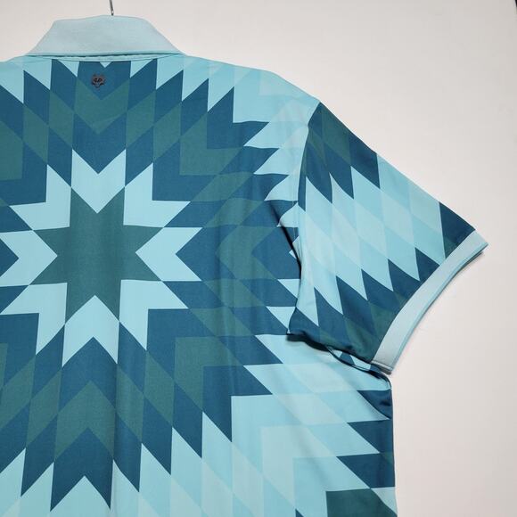 NWT Greyson Mens Big Sky Polo Shirt Bold Geometric Pattern $118 Rtl Size Large - Picture 14 of 16